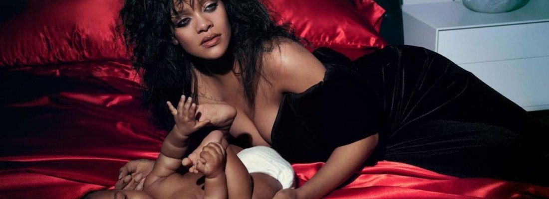 Família reunida! Rihanna posa com o filho e o marido A$AP Rocky para a Vogue britânica