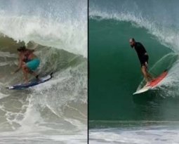 Campeões mundiais aproveitam grande swell em Cabo Frio